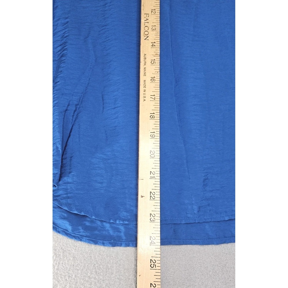 Van Heusen Cobalt Blue NotchNeck TunicTop XXS Flowy Quiet Luxury CorporateGirlie - Picture 5 of 7